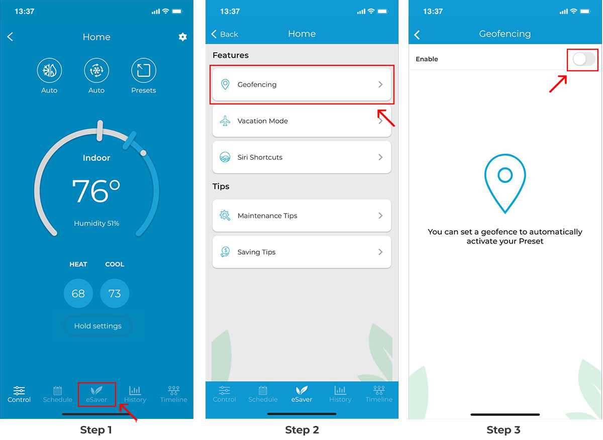 How to set up geofencing on Cielo Smart Thermostat Eco? Cielo