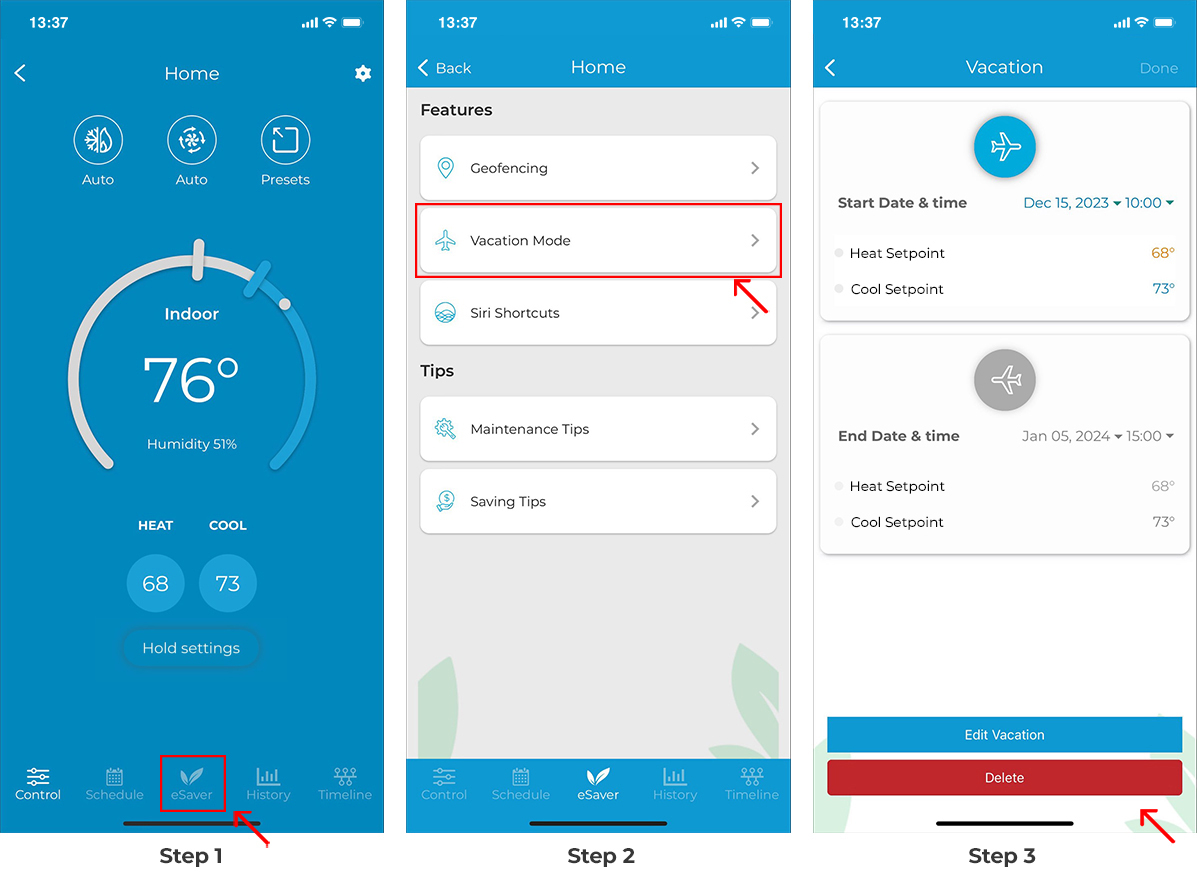 How to set up vacation mode on Cielo Smart Thermostat Eco? Cielo Customer Support