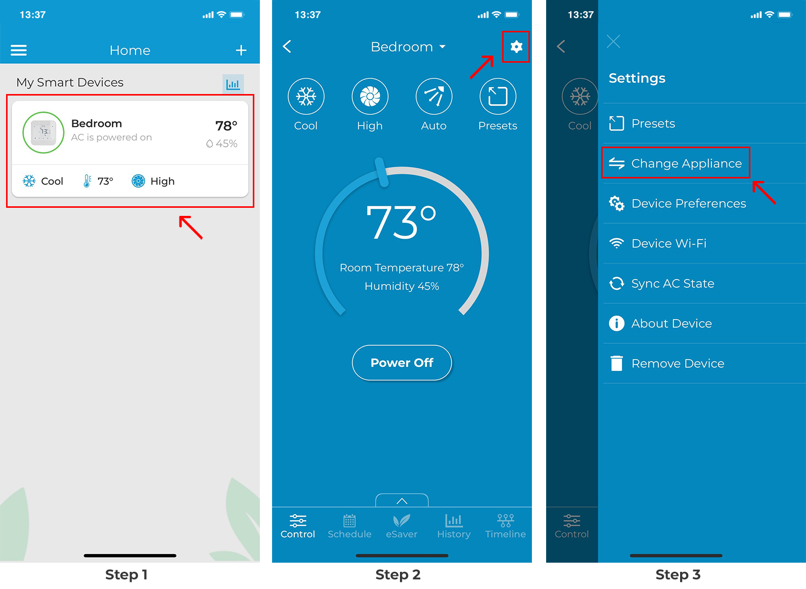 How to change temperature setting between Fahrenheit(F°) and Celsius(C